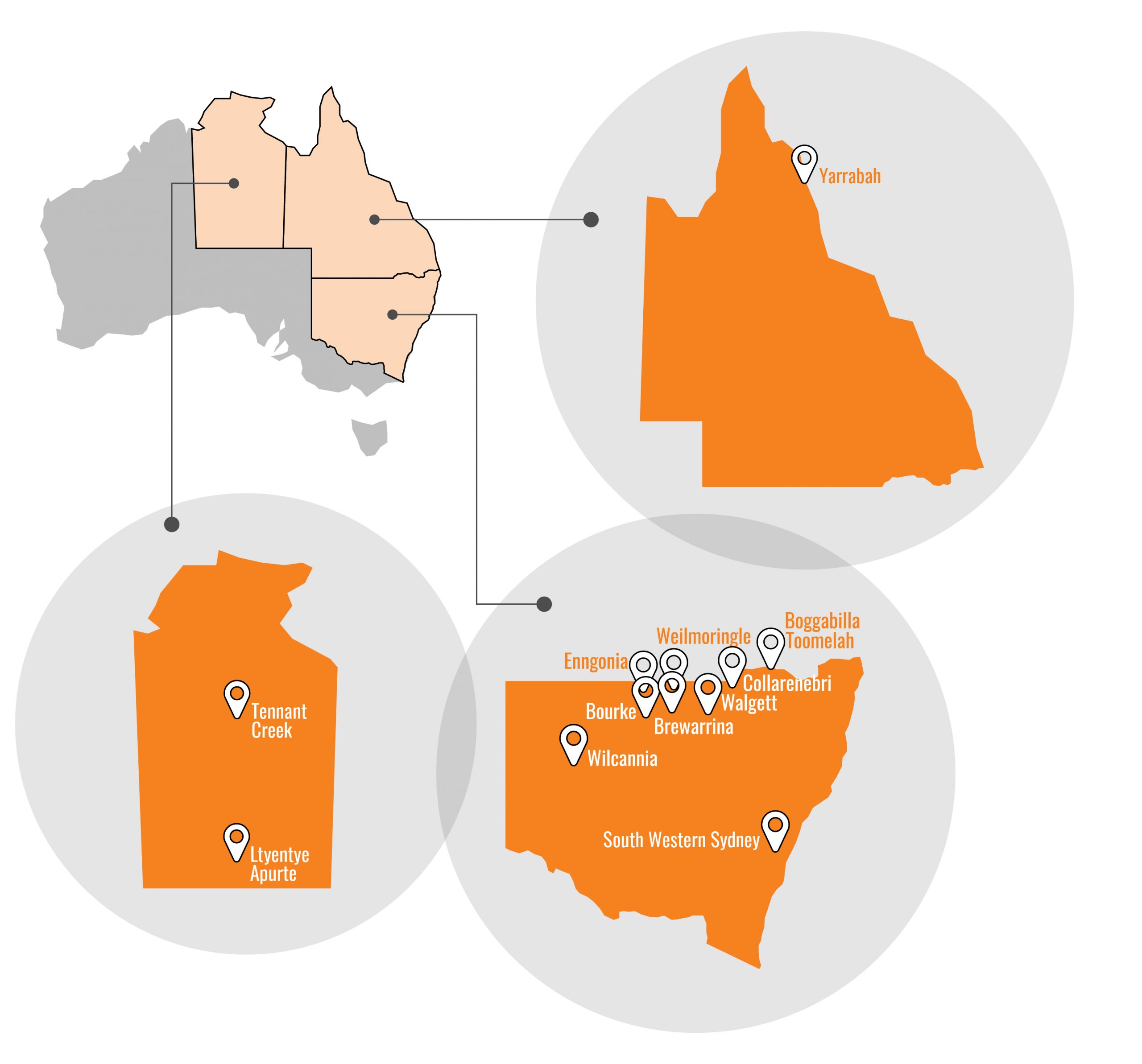 Campaign Locations Map showing locations where campaigns are running