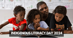 A parent reading to their children