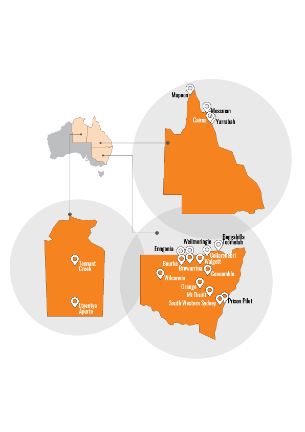 Campaign Locations - Current and Previous Map showing locations where campaigns have run